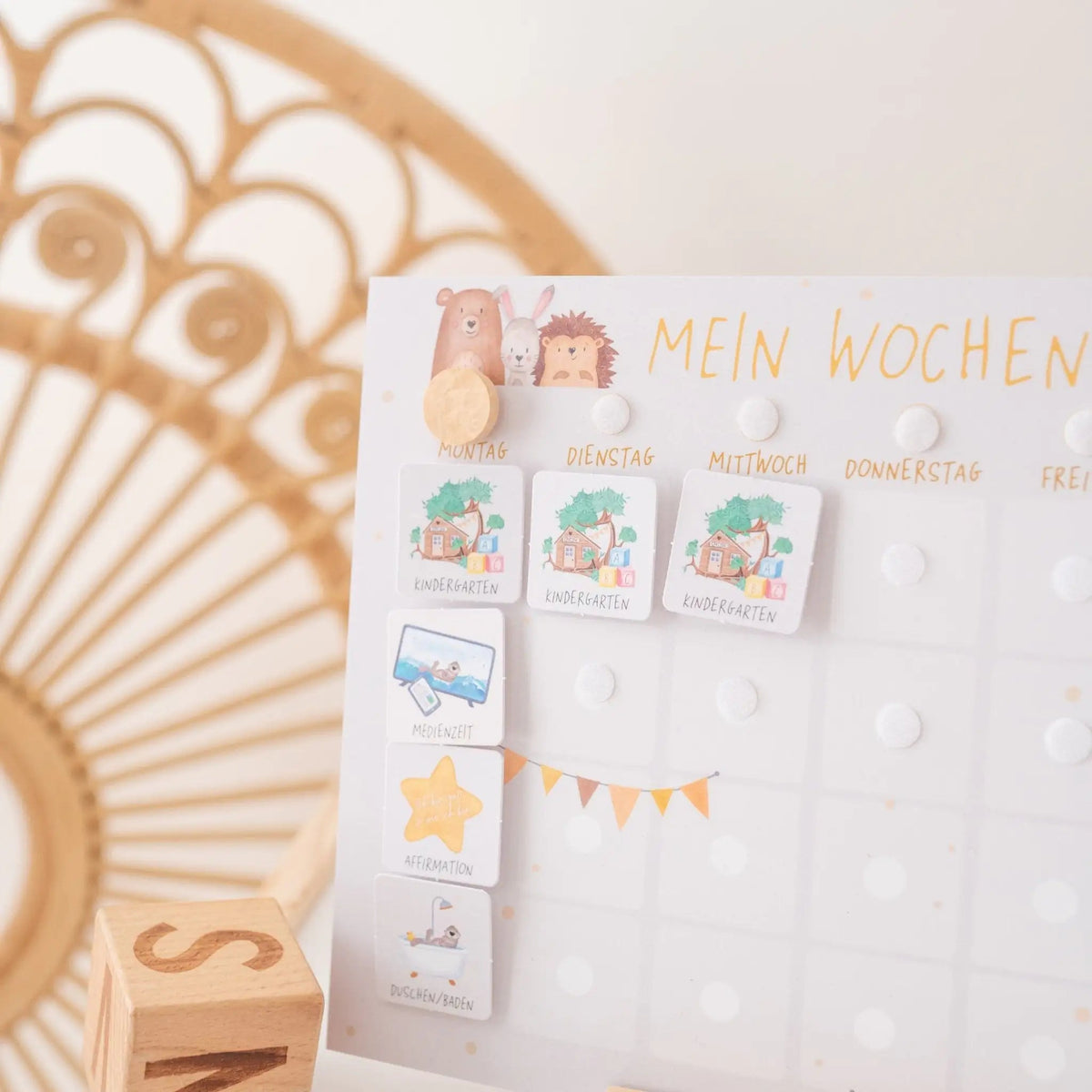 Wochenplan "Tiere Girlande" - wunderwunsch