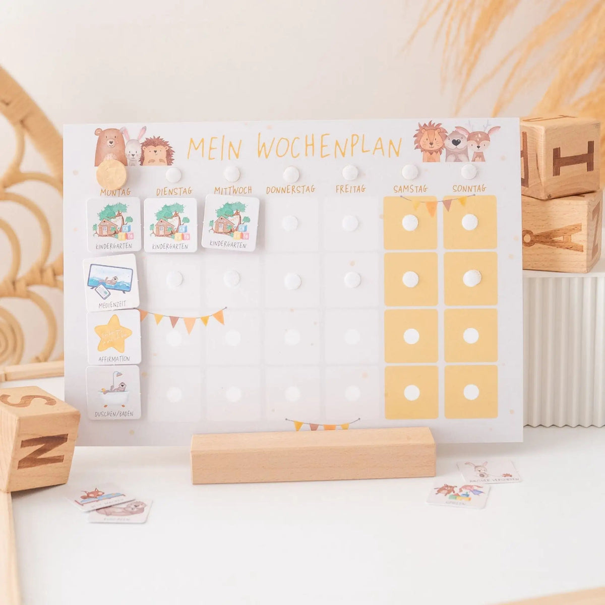 Wochenplan "Tiere Girlande" - wunderwunsch