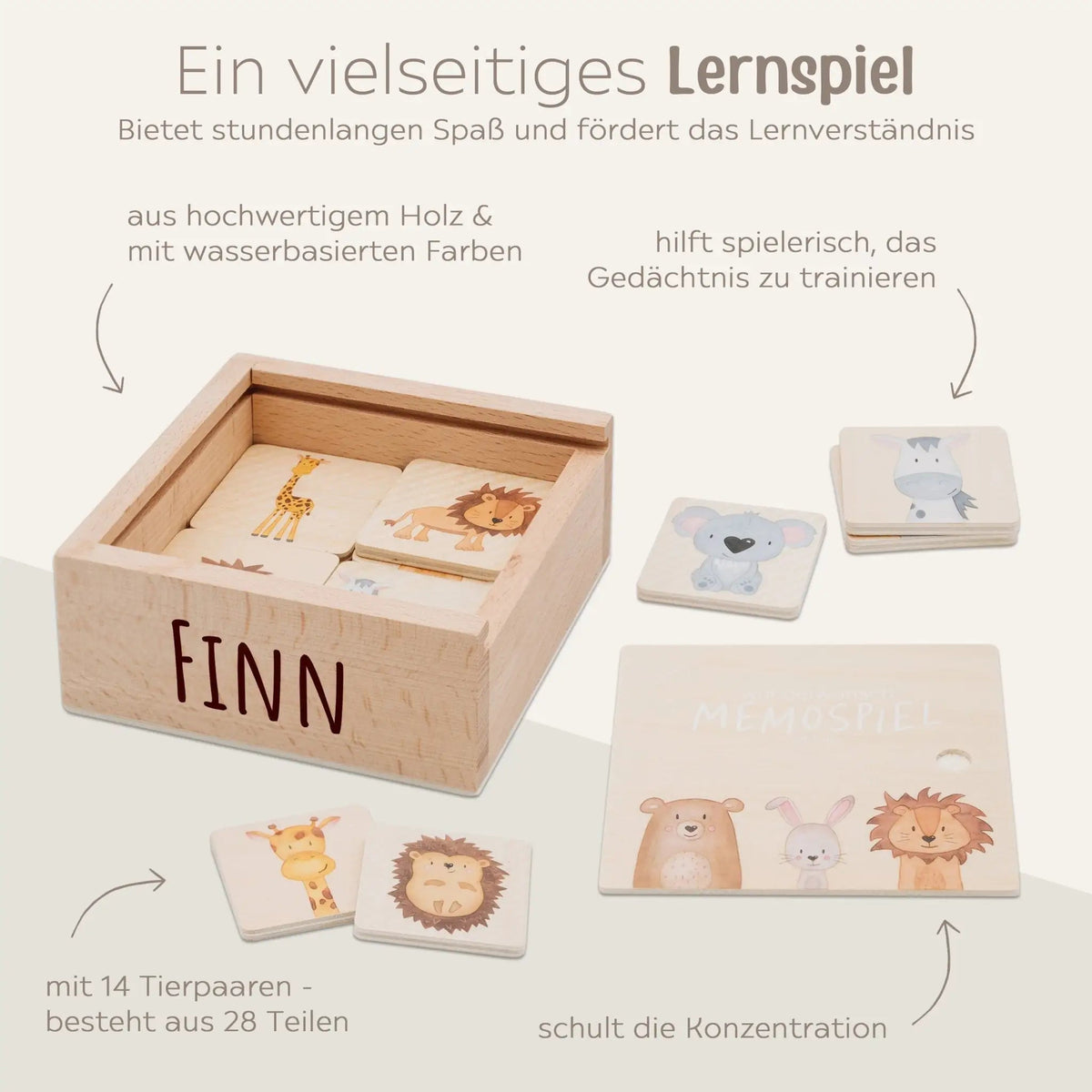 Wunderwunsch x SMALL FOOT Memo Spiel personalisiert - wunderwunsch